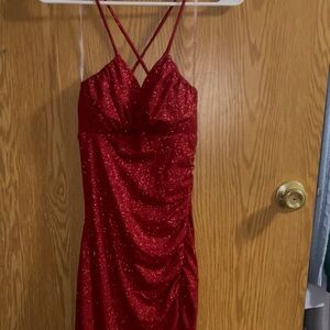 Windsor Sparkling Red Backless Dress